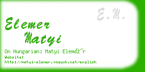 elemer matyi business card